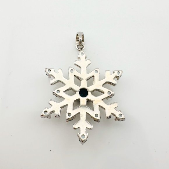 London Blue Topaz Fun and Festive Snowflake Necklace - Picture 6 of 13